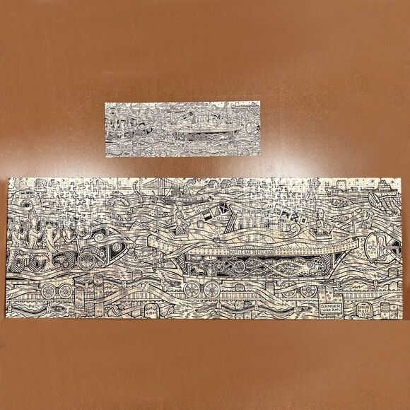 The U-Line by Duke Riley MTA Panoramic 1000 Piece Puzzle - 37.8 x 13.39 Complete - Picture 2 of 6